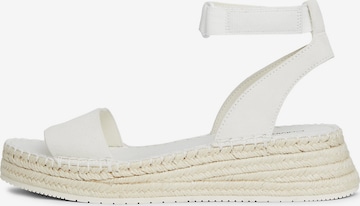 Calvin Klein Jeans Sandalen met riem in Wit: voorkant