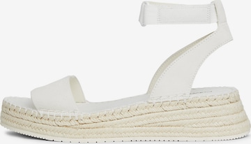 Calvin Klein Jeans Strap Sandals in White: front