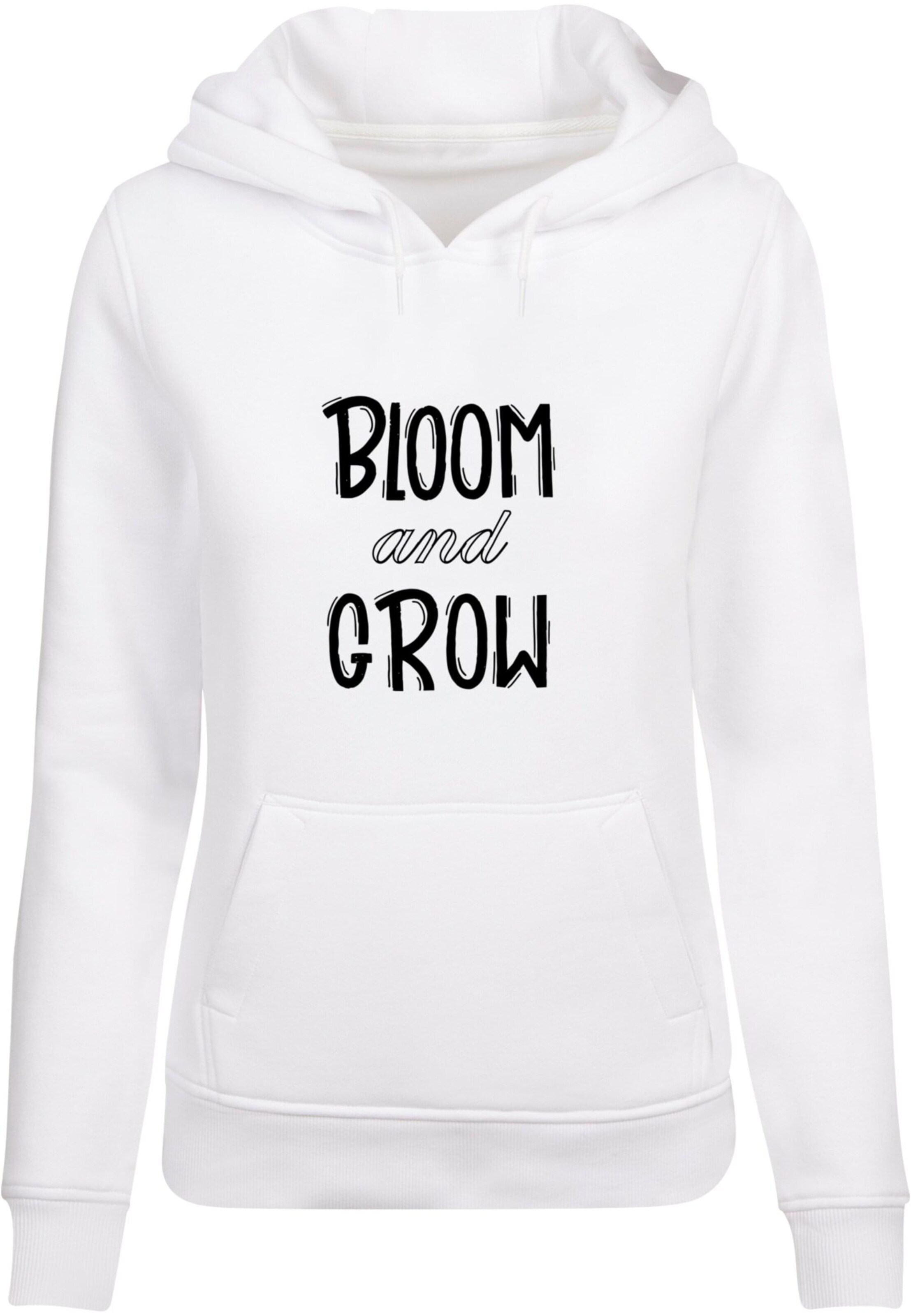 Merchcode Sweatshirt 'Spring - Bloom and grow' in Weiß: Vorderseite