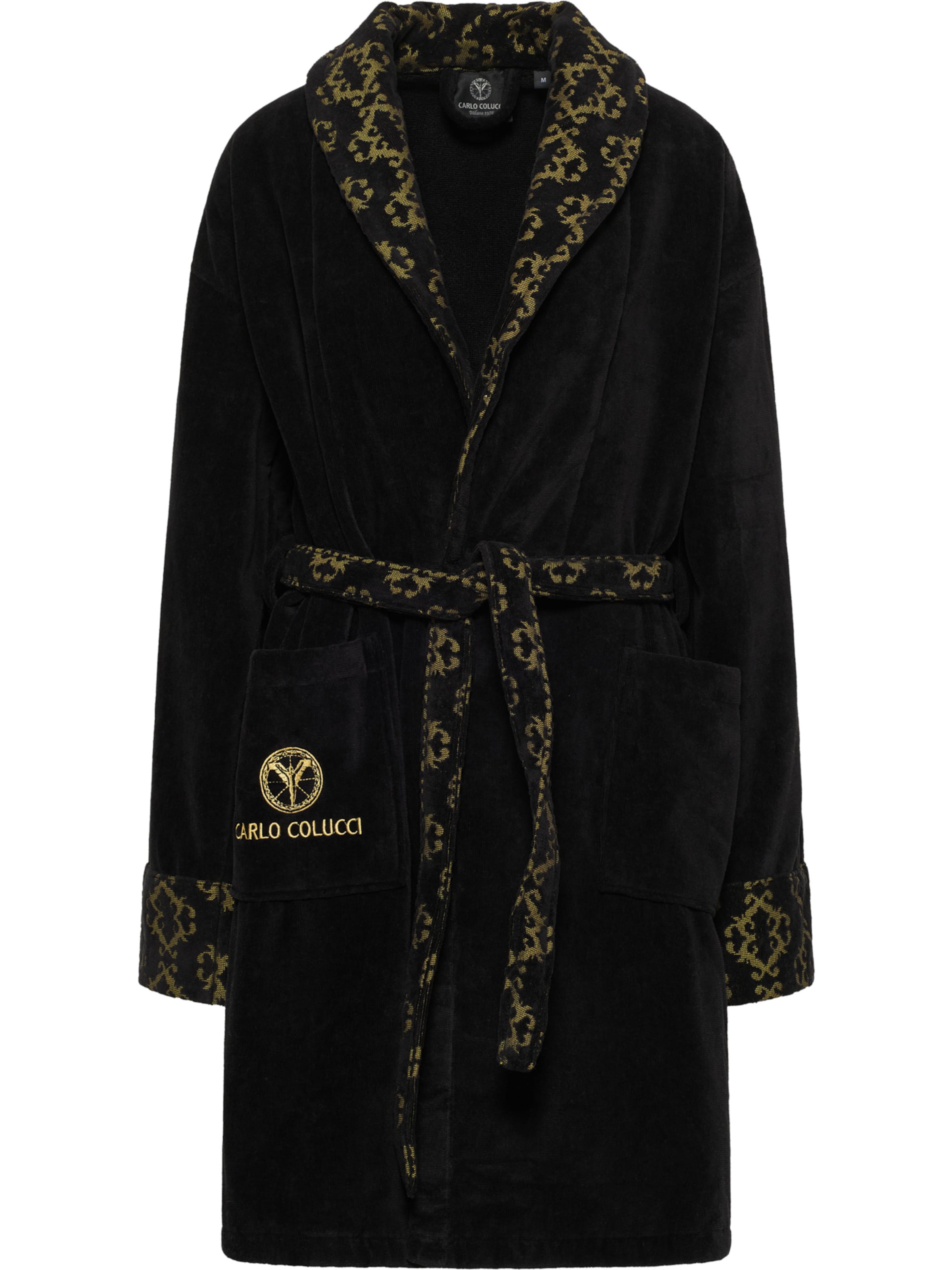 Carlo Colucci Bathrobe short 'Raffaele' in Black: front