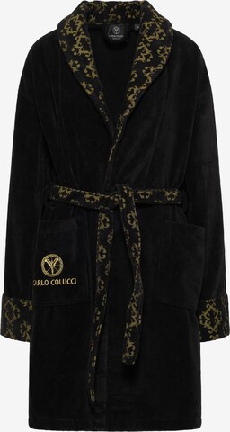 Carlo Colucci Short Bathrobe 'Raffaele' in Black: front