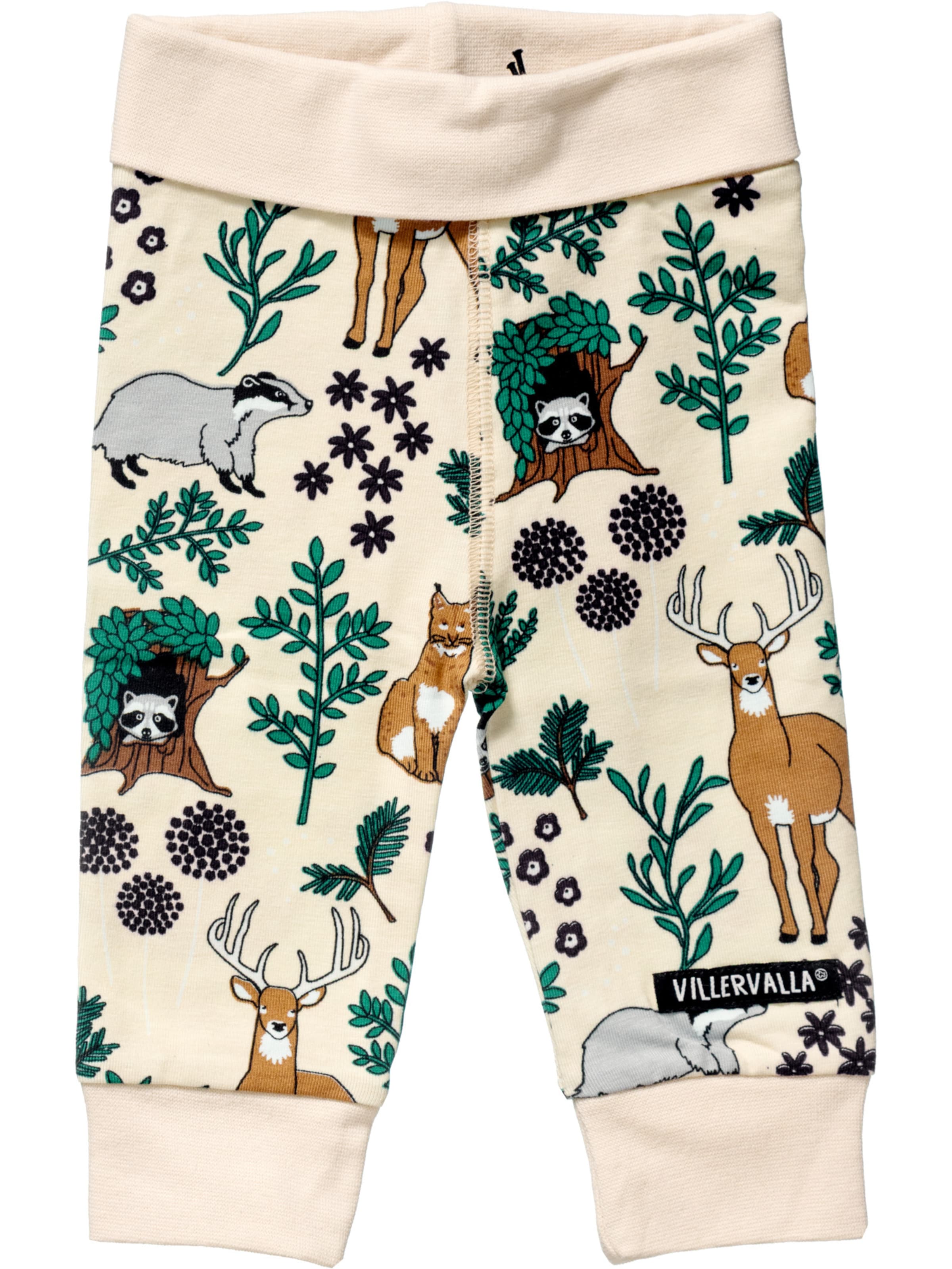 Villervalla Tapered Leggings 'Winter Forest' in Beige: front
