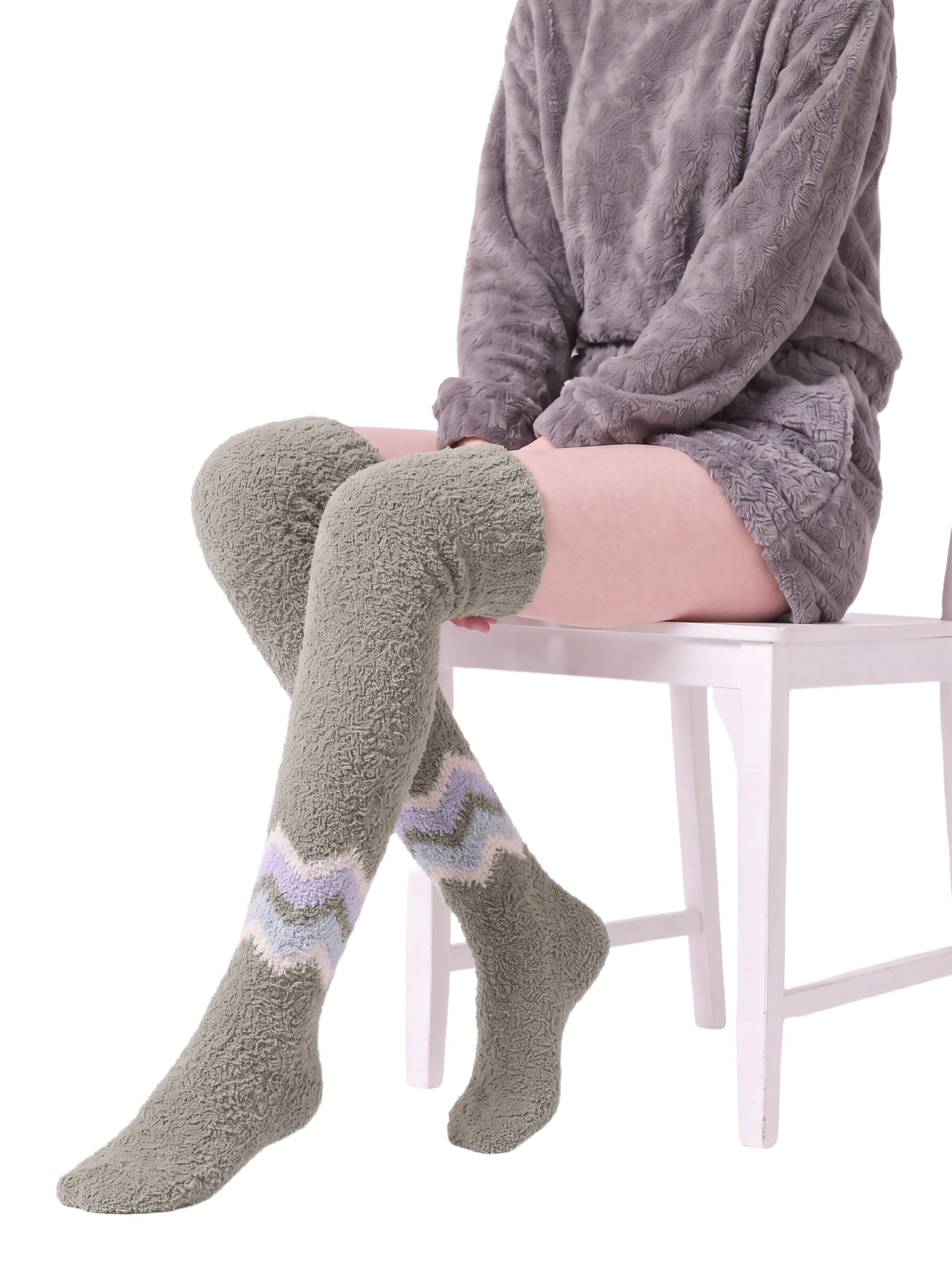 BONVERANO Over the Knee Socks in Blue