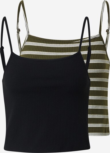 ONLY Top 'LARRA' in oliv / schwarz / weiß, Produktansicht