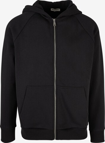 9N1M SENSE Zip-Up Hoodie in Black: front