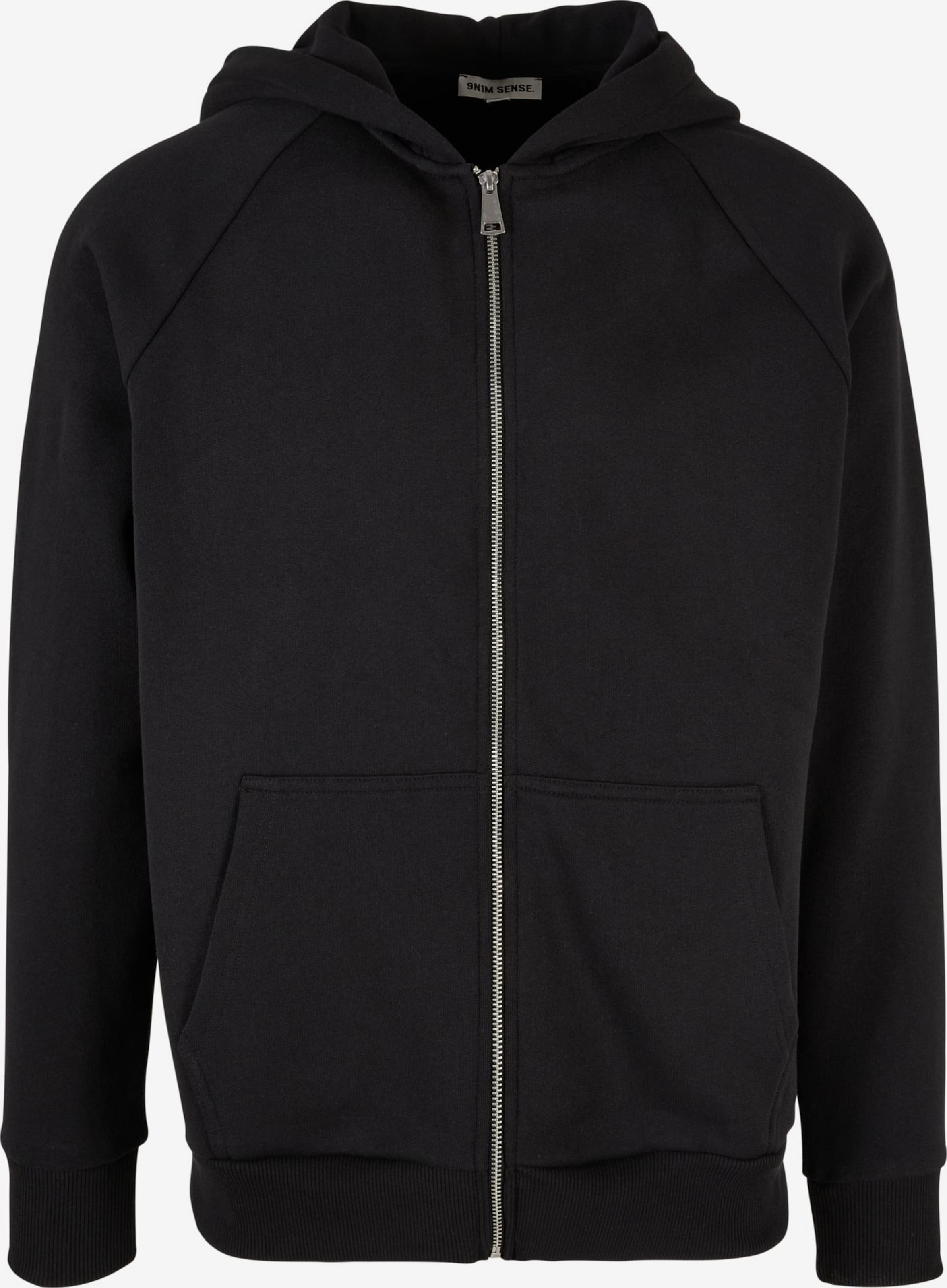 9N1M SENSE Zip-Up Hoodie in Black | ABOUT YOU