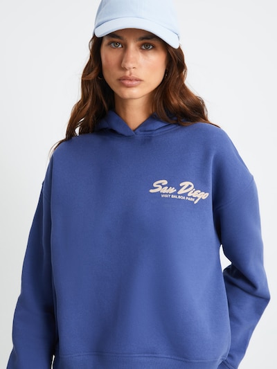 Grimelange Sweat-shirt en S en bleu / blanc naturel, Vue avec produit
