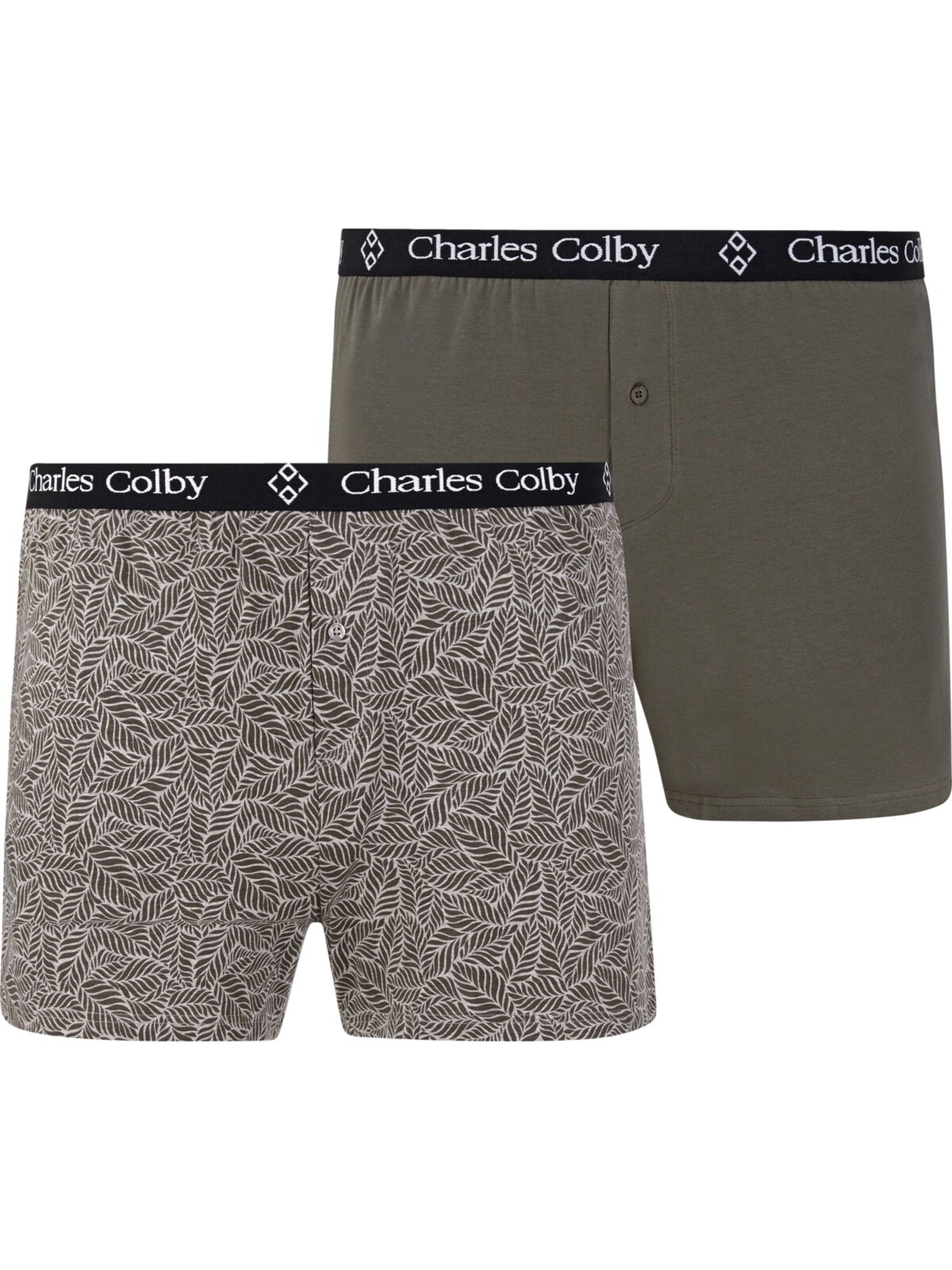Charles Colby 2er Pack Boxershorts ' Lord Hawkins ' in Grün: Vorderseite