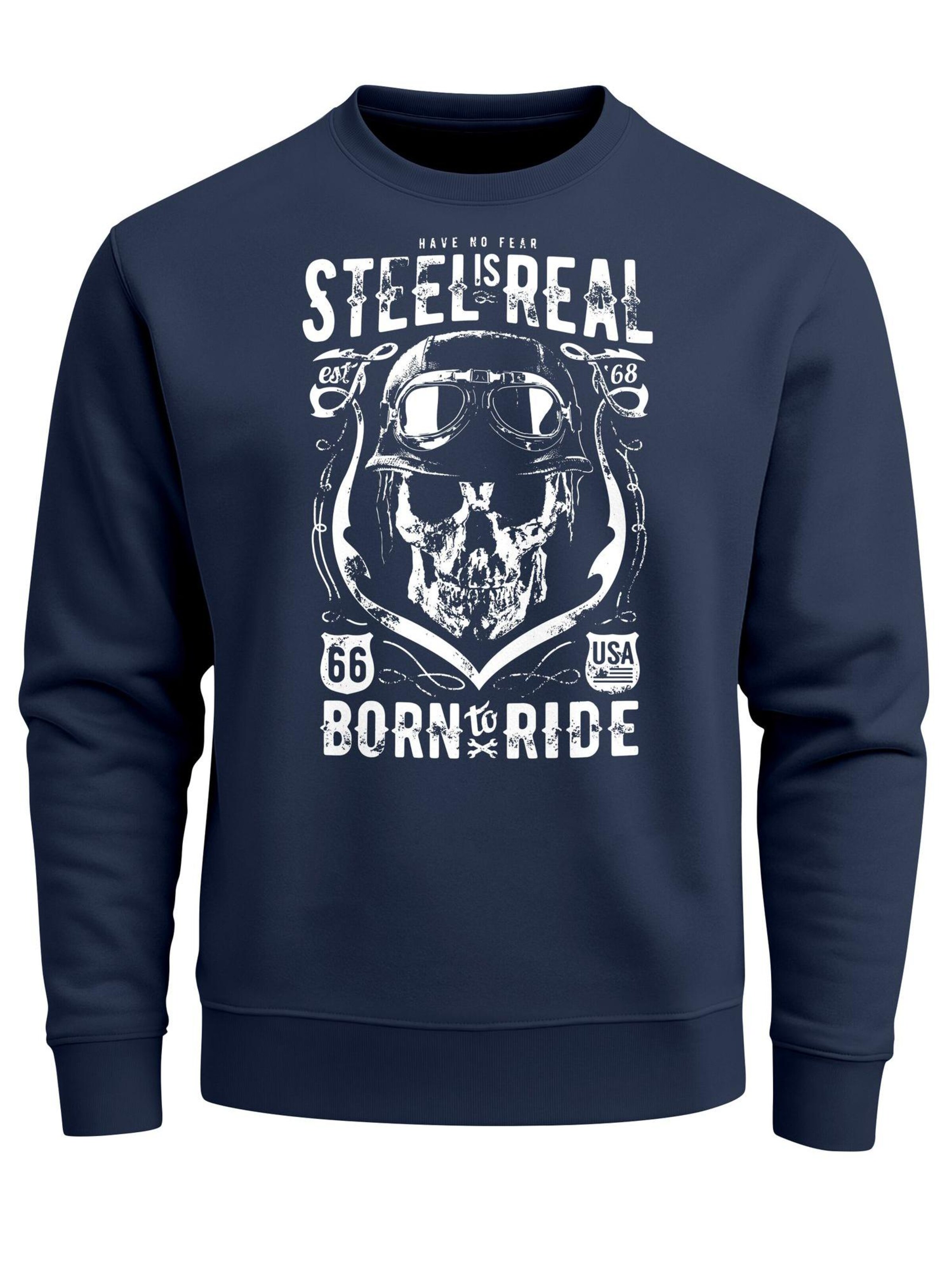 Neverless Sweatshirt 'Steel is Real' in Blue: front