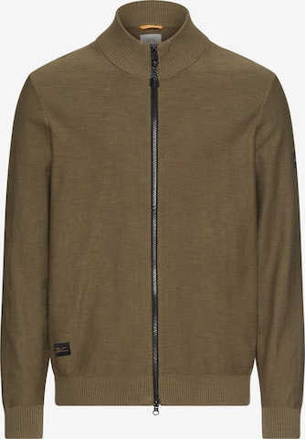 CAMEL ACTIVE Strickjacke aus reiner Baumwolle in Grün: Vorderseite