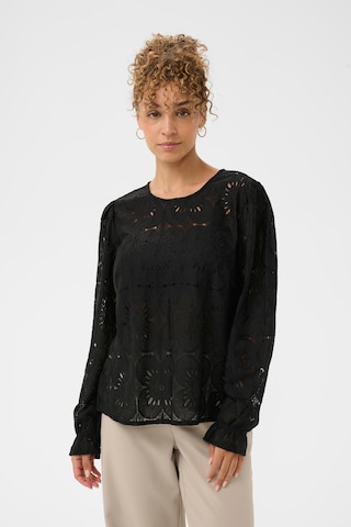 Cream Bluse 'Libby' i sort: forside