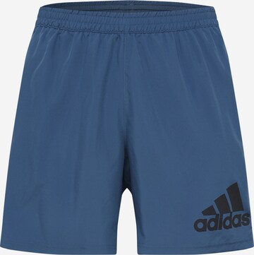 ADIDAS SPORTSWEAR Workout Pants 'RUN IT' in Blue: front