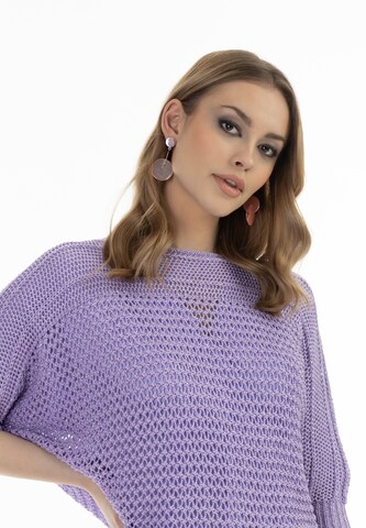 Pullover di faina in lilla