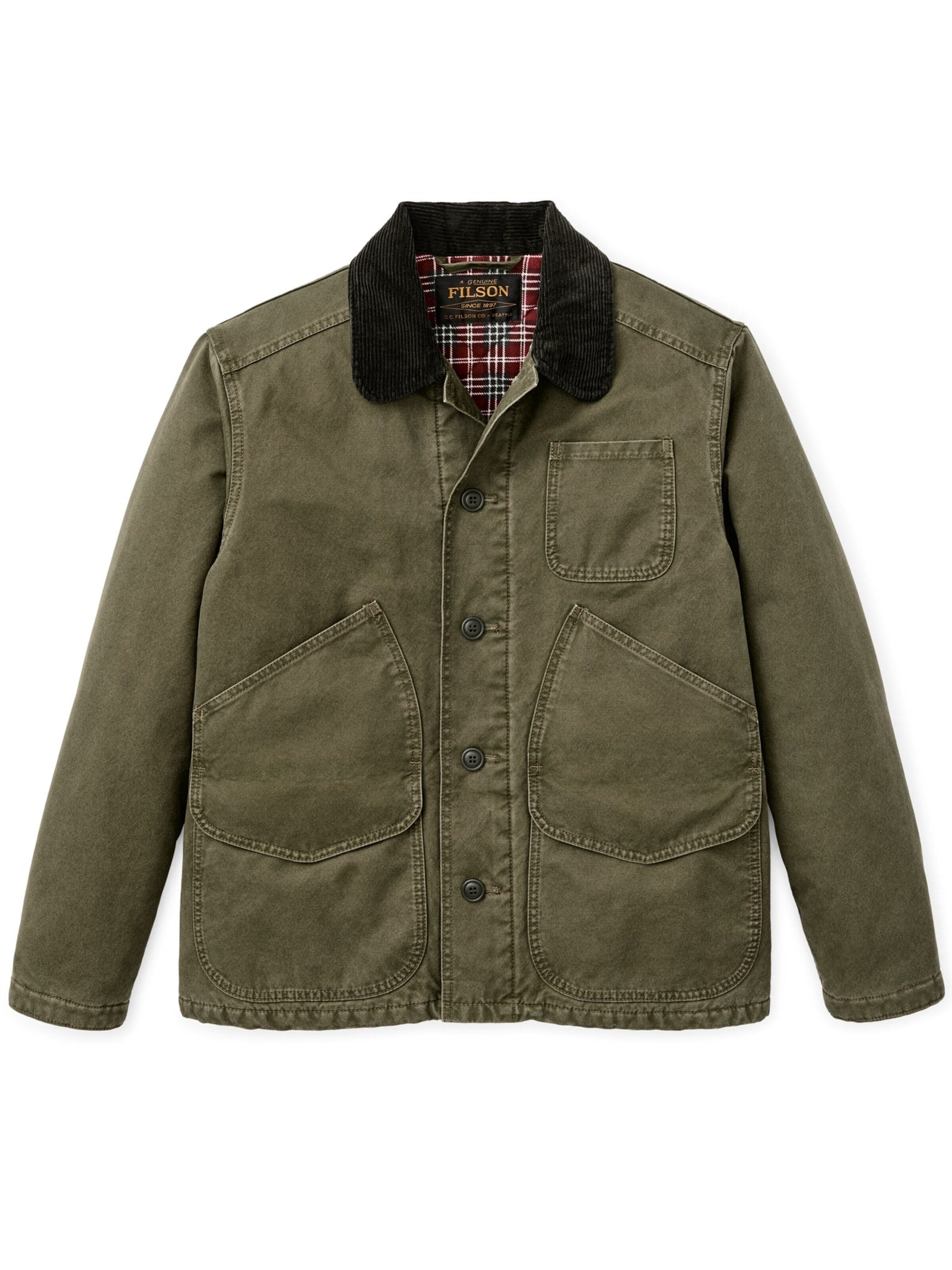 Veste mi-saison Filson en vert : devant