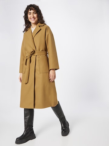 ICHI Between-Seasons Coat 'JANNET' in Brown: front