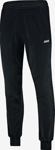 JAKO Tapered Workout Pants in Black: front