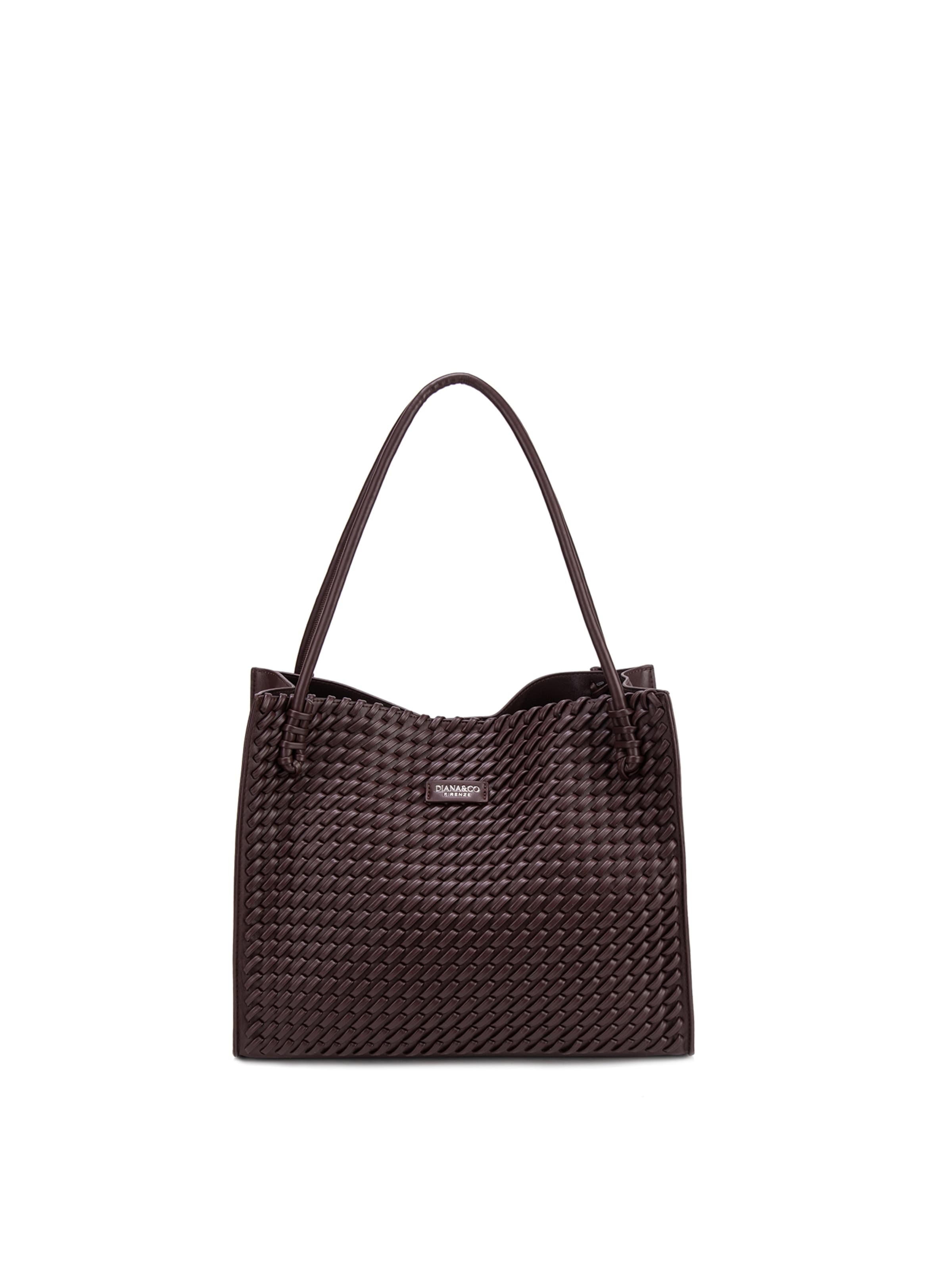 Shopper 'Borsa Shopper Silvana Elite - Pelle Vegana Intrecciata' di Diana&Co. in marrone: frontale