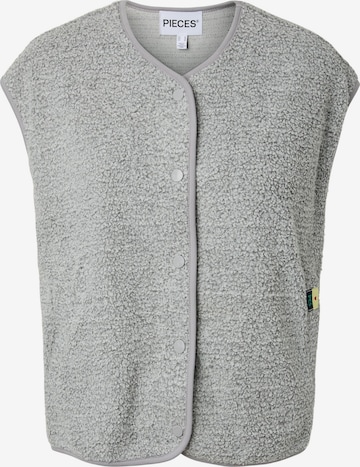 Gilet 'KATTY' di PIECES in grigio: frontale