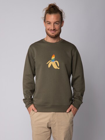 Sweat-shirt 'Rainbow Banana' Watapparel en vert : devant
