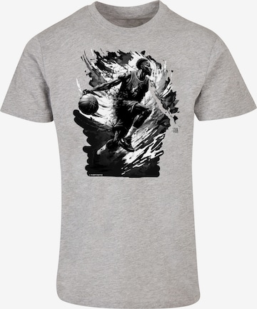 T-Shirt 'Basketball' F4NT4STIC en gris : devant