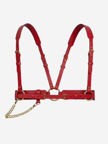 Ceinture 'Tara Chain Harness' Haute Cuir en rouge : devant