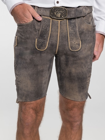 SPIETH & WENSKY Regular Lederhose Gottlieb, ca.45 cm lang in Braun: Vorderseite
