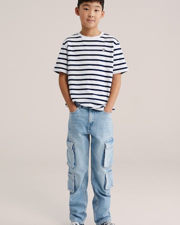 WE Fashion Loosefit Jeans i blå