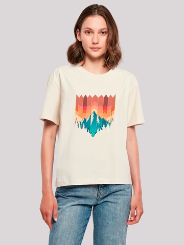 F4NT4STIC Shirt 'Geometric Mountain Sunset' in Beige: voorkant