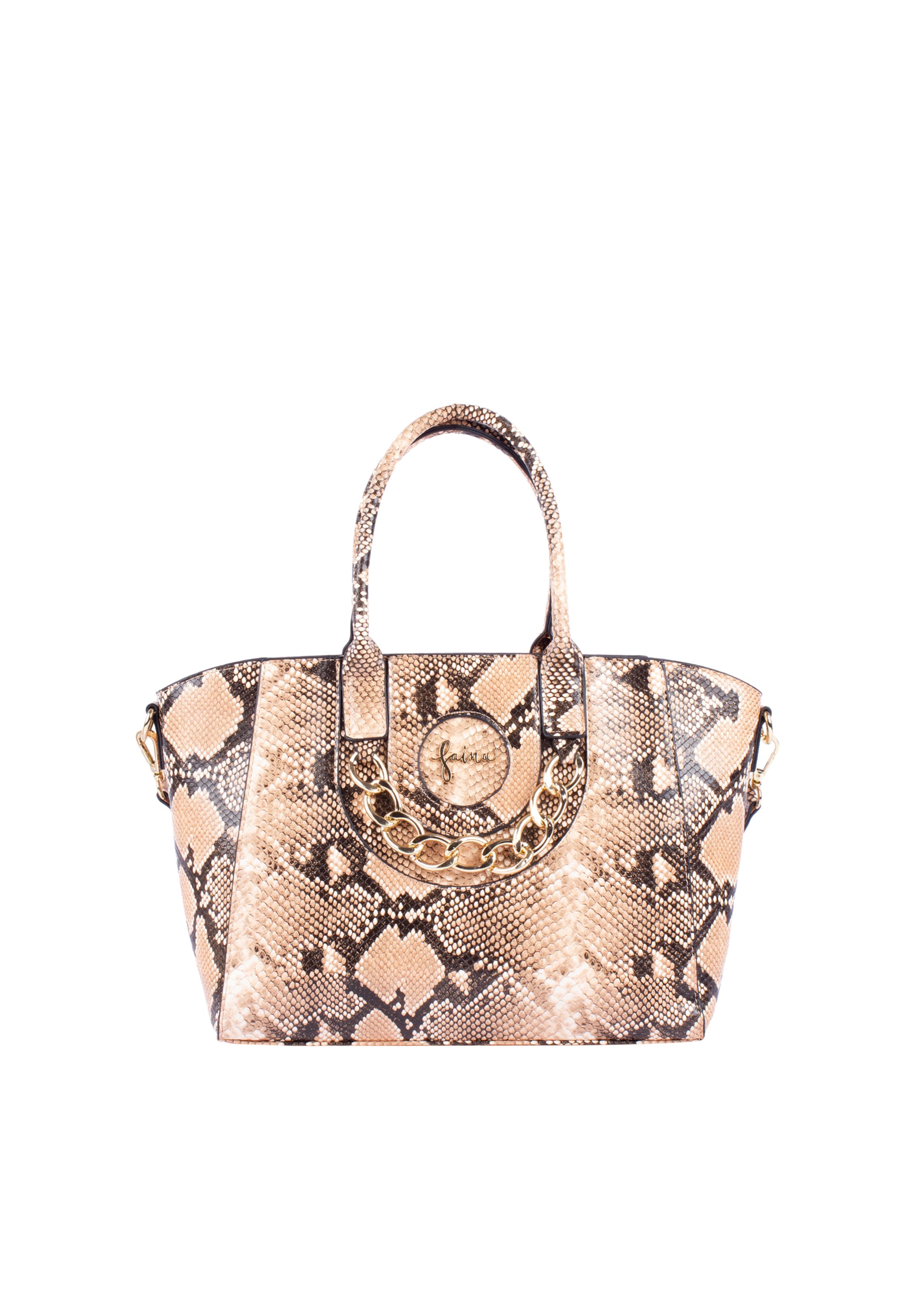 faina Τσάντα χειρός σε καφέ: μπροστά