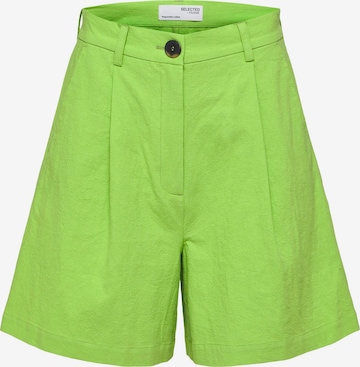 Loosefit Pantaloni con pieghe 'Malvina Ida' di SELECTED FEMME in verde: frontale