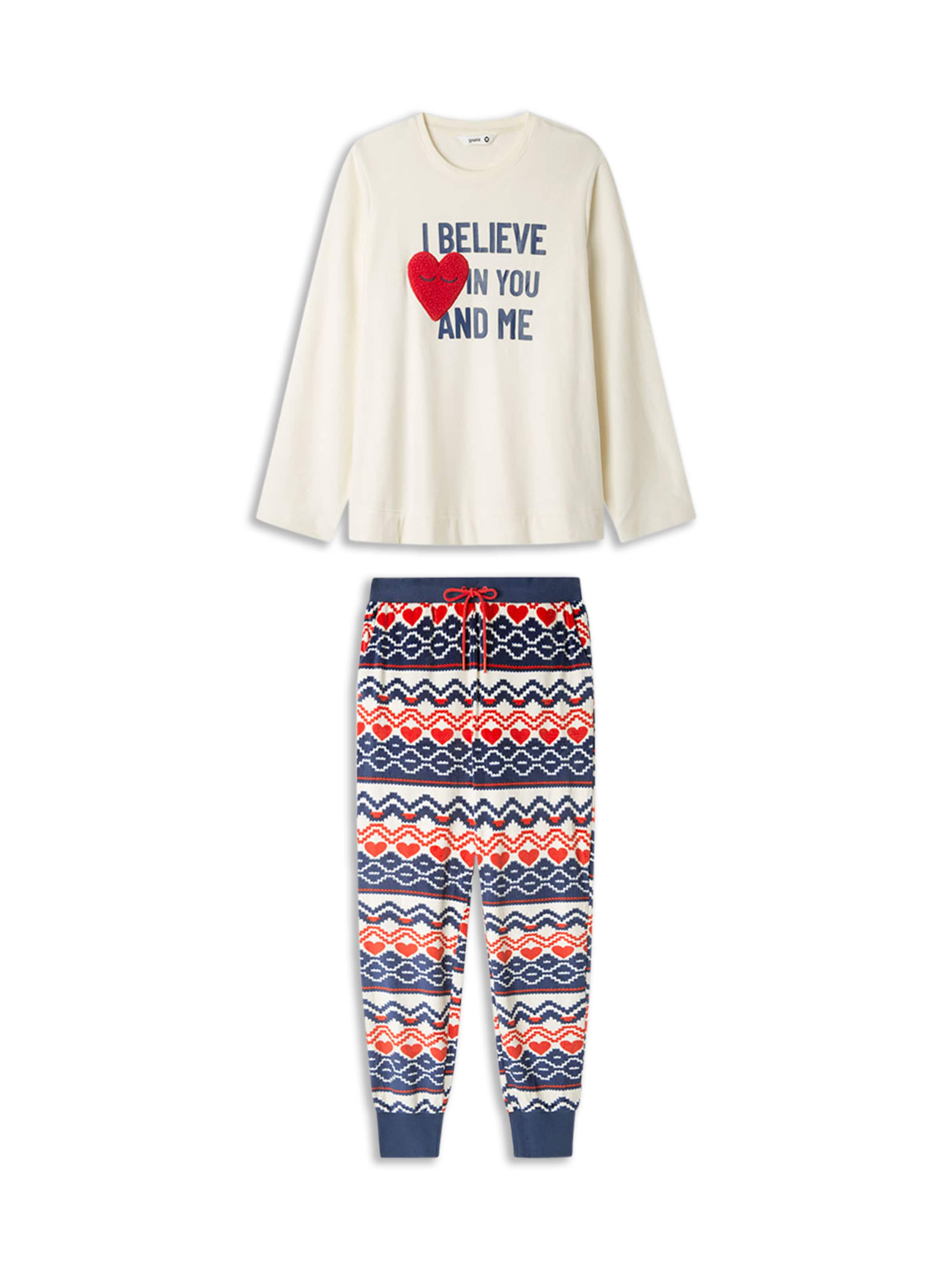 Pyjama 'Set' Gisela en blanc : devant