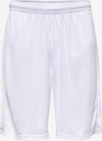 Hummel Regular Workout Pants in White: front