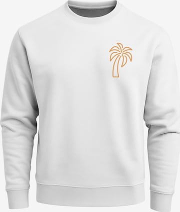 Neverless Sweatshirt 'Palm Lineart Logo' in White: front