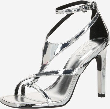 DKNY - Sandalias con hebilla 'AUDREY' en plata: frente