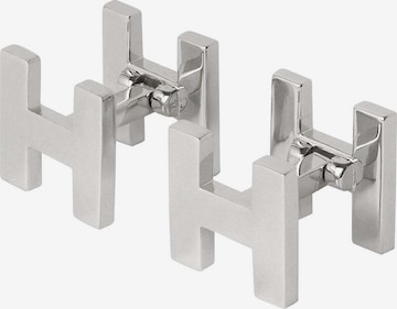 Boutons de manchette 'H' Hackett London en argent : devant