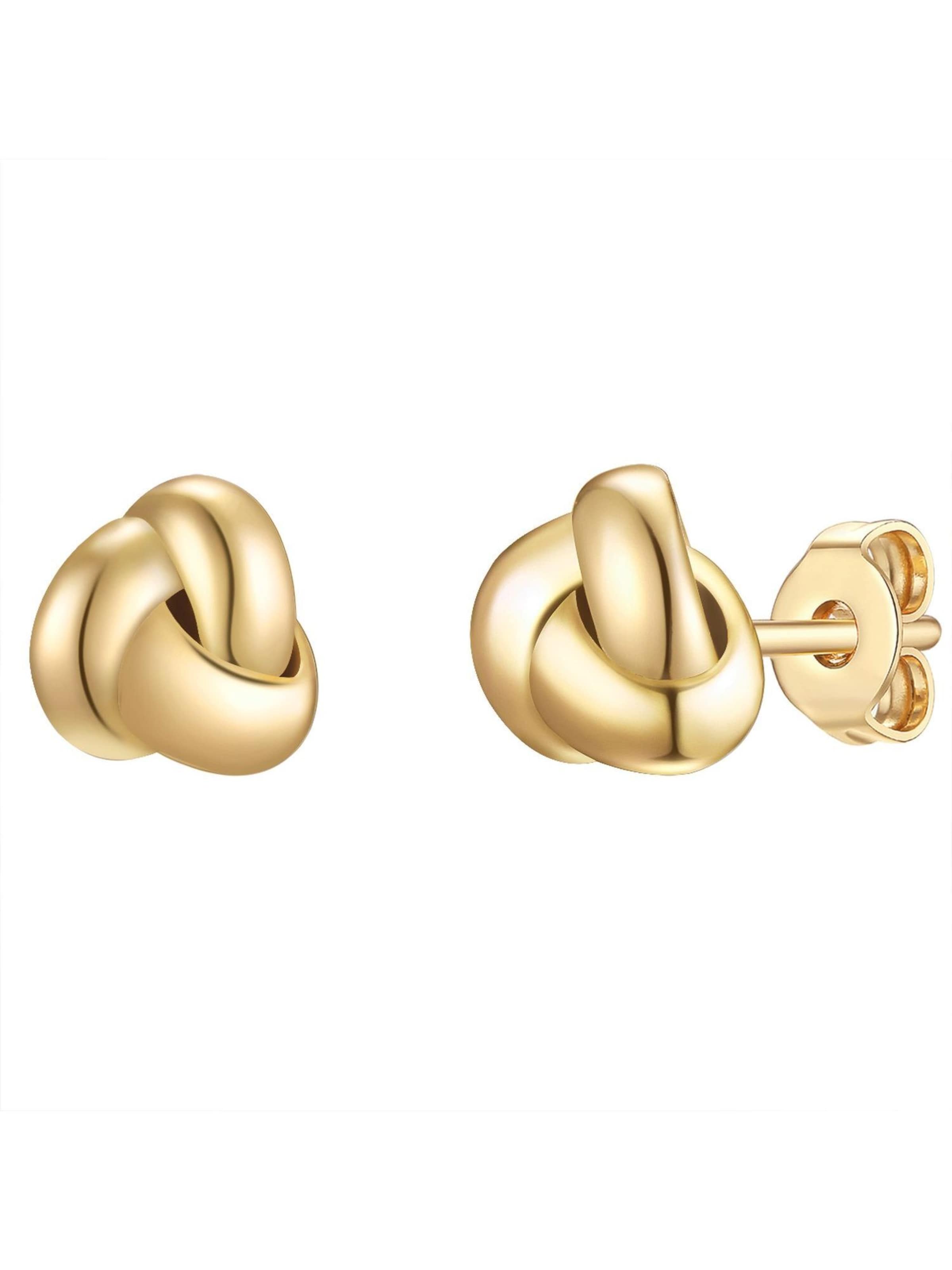 Boucles d'oreilles Trilani en or : devant