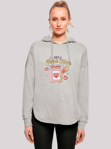 Sweat-shirt 'We Are A Perfect Match Love' F4NT4STIC en gris : devant