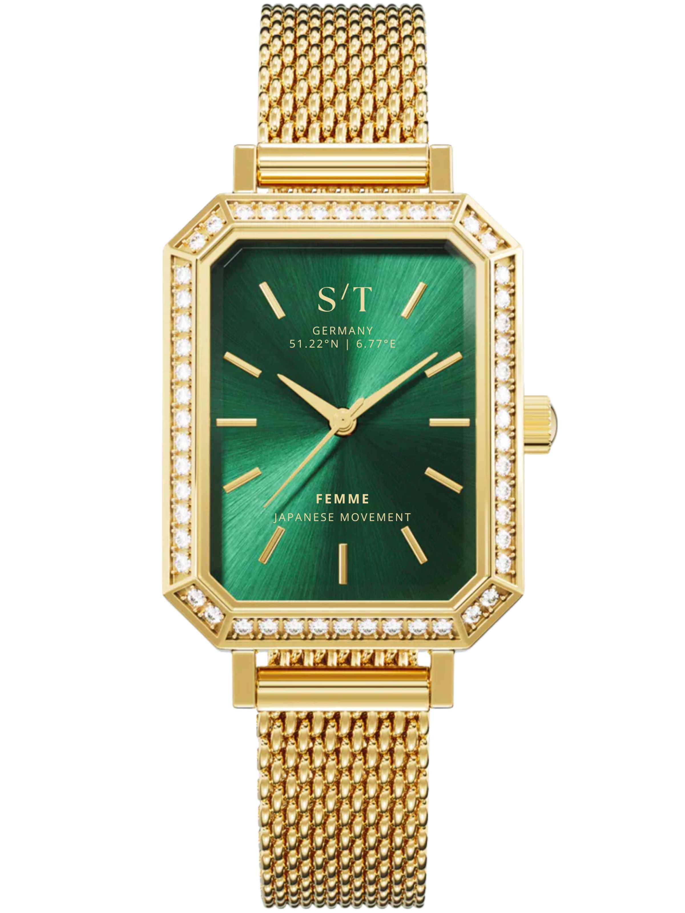 S&T Design Analoguhr 'S/T FEMME'‌‌‌‌‌‌‌‌‌ in Grün: Vorderseite