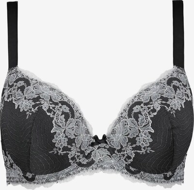 Ulla Popken Soutien-gorge en anthracite / blanc, Vue avec produit