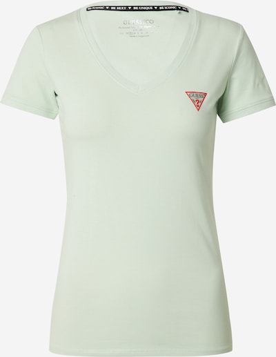 GUESS T-shirt en vert pastel / rouge / noir, Vue avec produit