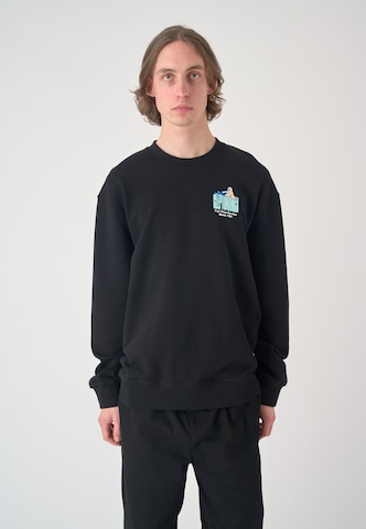 Cleptomanicx Sweatshirt 'Full Time Service' in Black: front