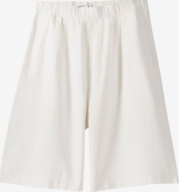 Bershka Широка кройка Панталон с набор в бяло: отпред