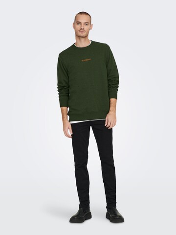 Only & Sons Sweatshirt 'ELON' in Grün