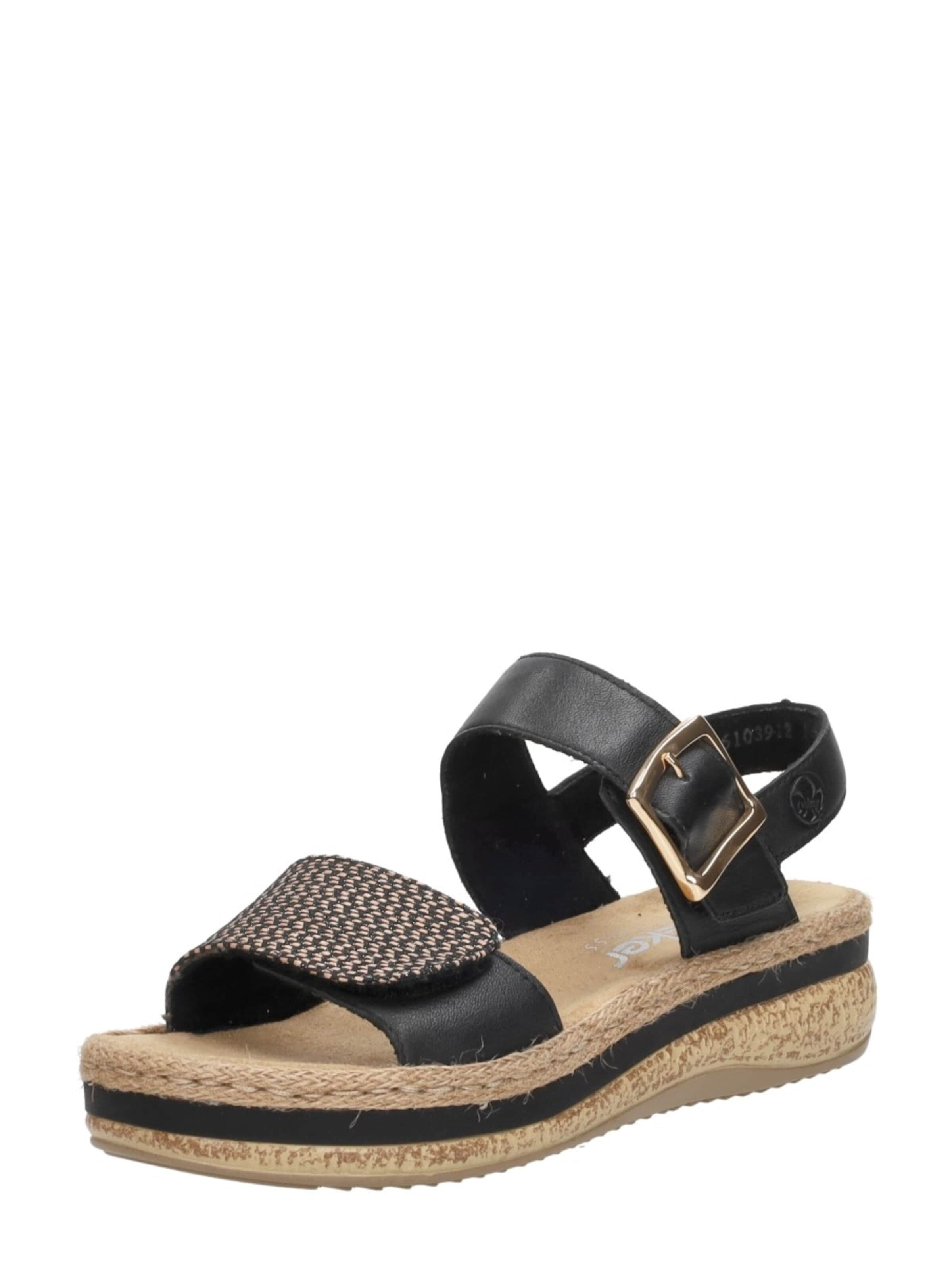 Sandales 'Sandalen Plat' Rieker en noir