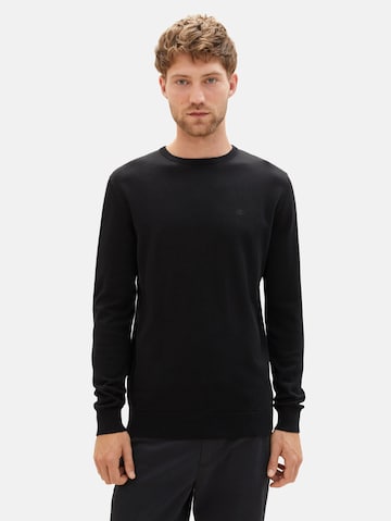 TOM TAILOR Regular fit Sweater in Black: front
