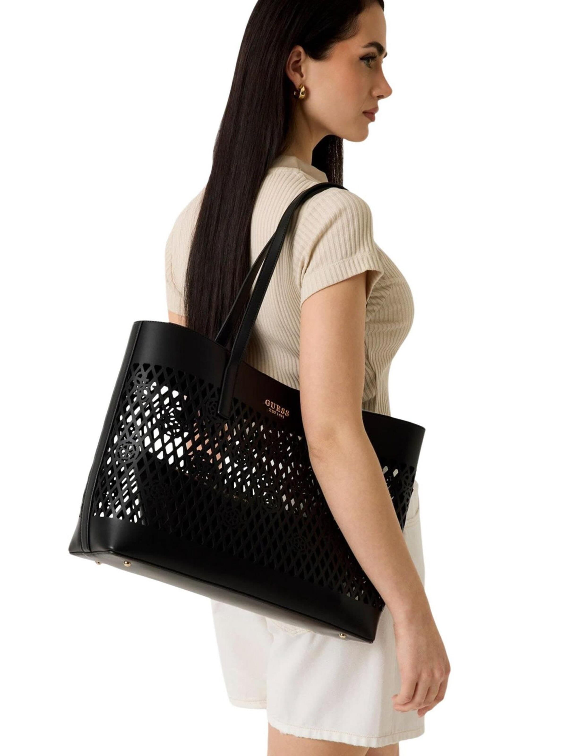 GUESS Shoppingväska 'LETTY 2 IN 1 TOTE HWPG99 11240' i svart: framsida