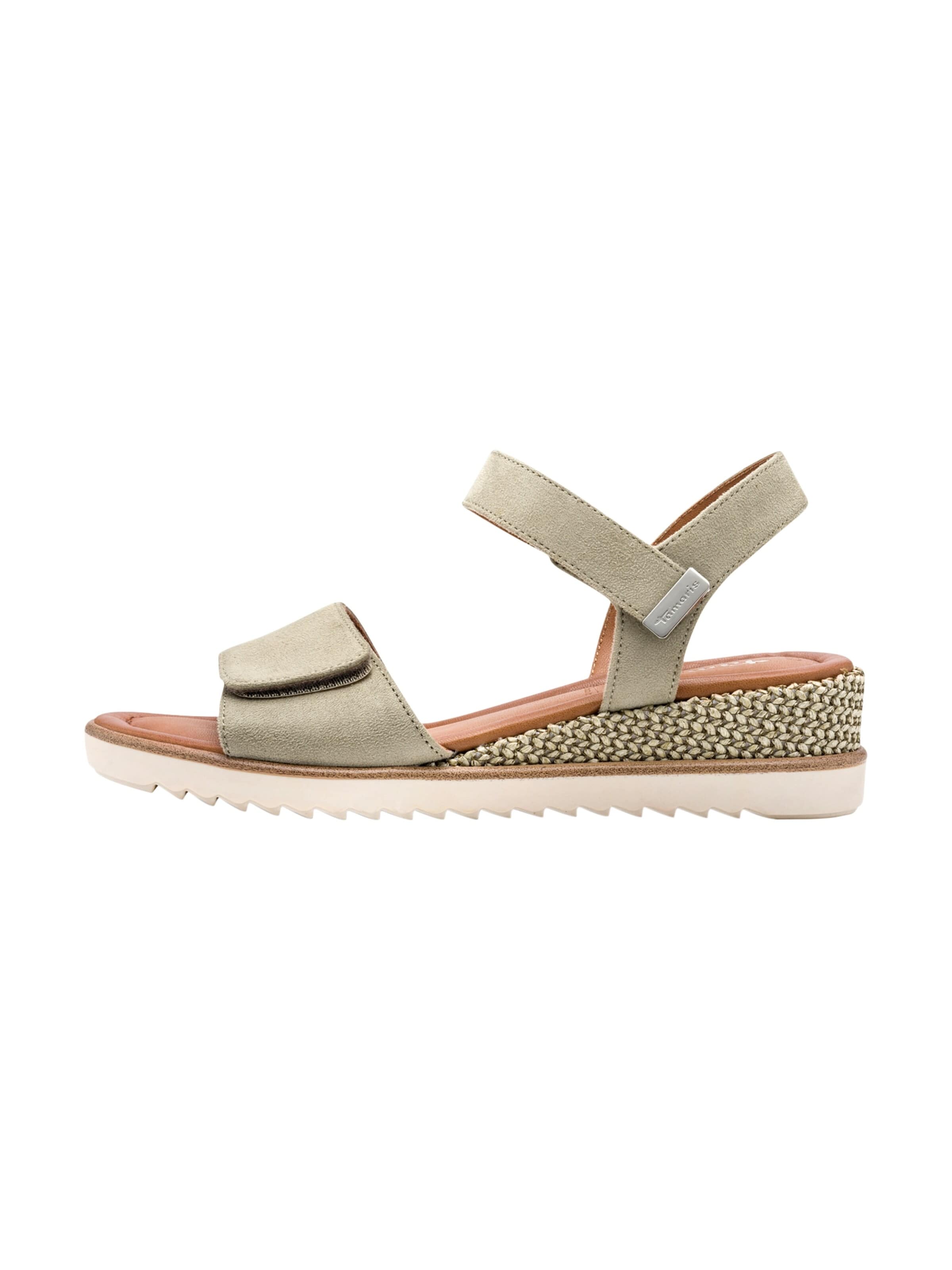 Sandales 'Sandalen mit Keilabsatz und Klettverschluss' Tamaris en gris : devant
