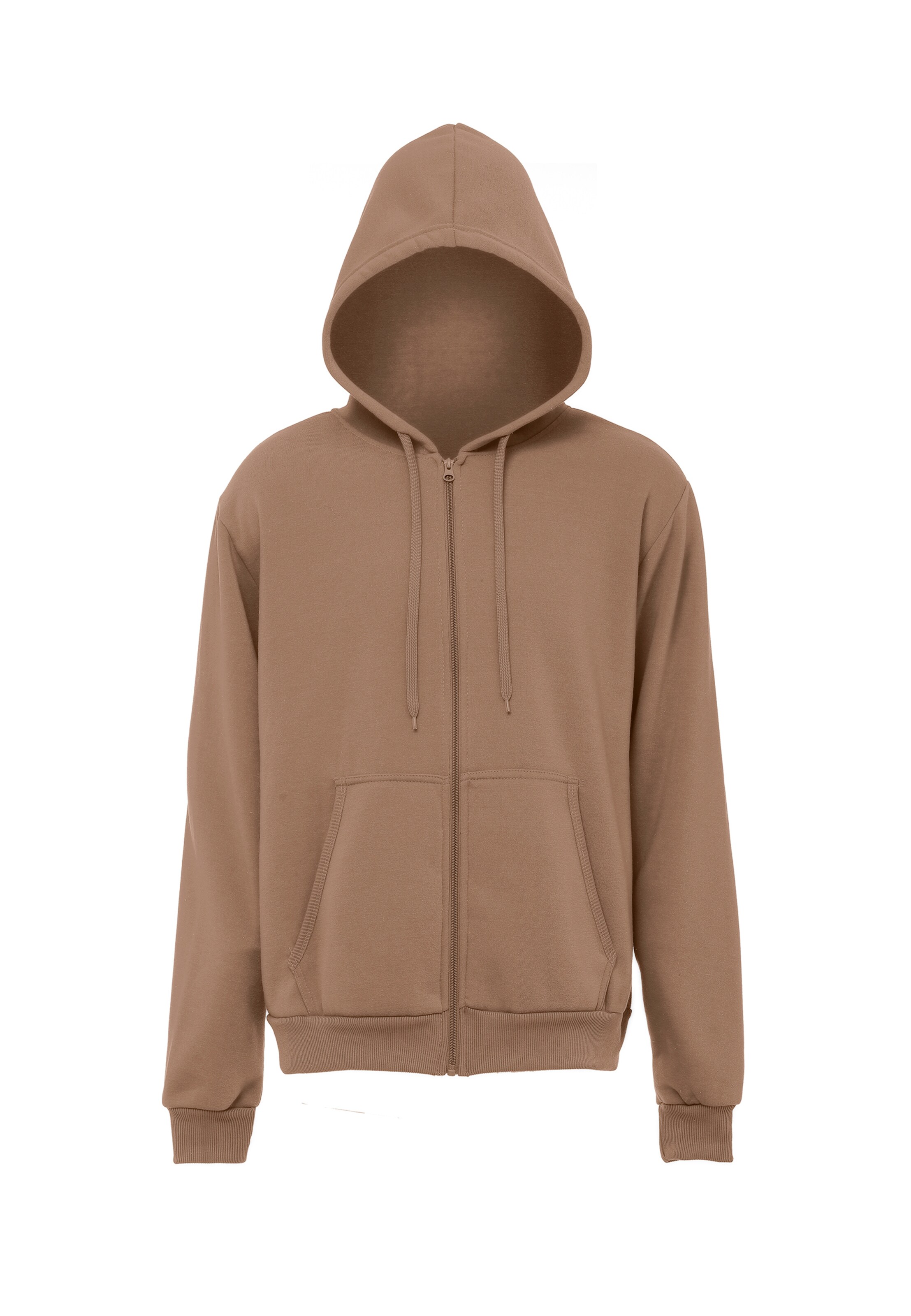 ALEKO Zip-Up Hoodie in Brown: front