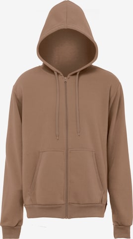 ALEKO Zip-Up Hoodie in Brown: front