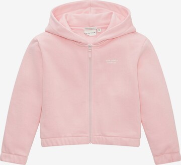 TOM TAILOR Sweat jacket in Pink: front